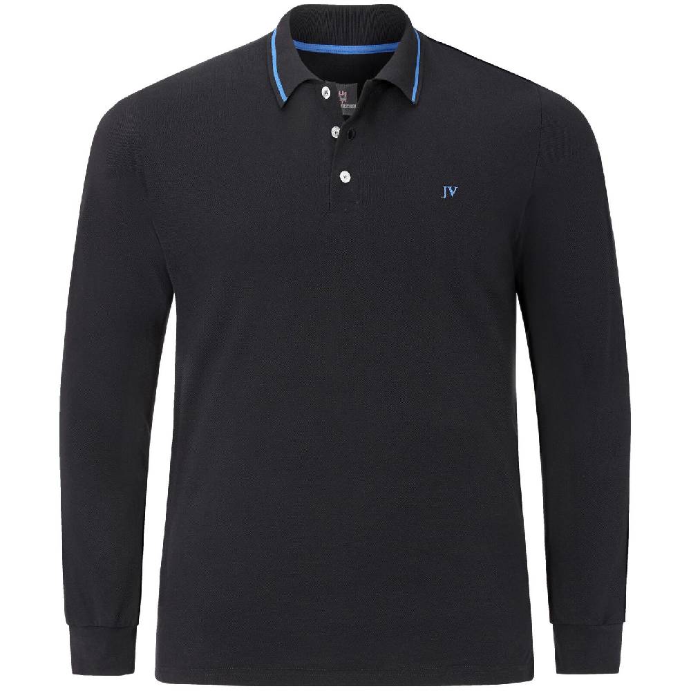 Jan Vanderstorm Langarm-Poloshirt ELLIS schwarz