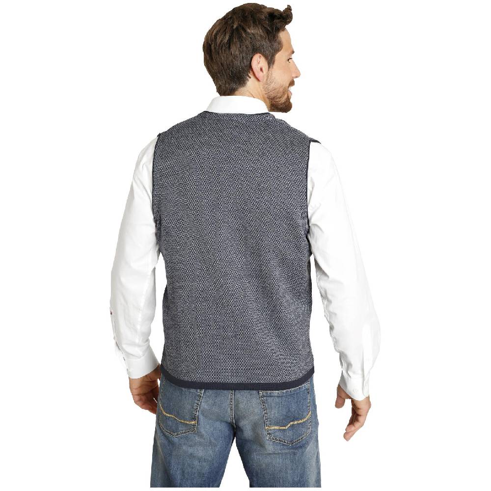 Jan Vanderstorm Strickweste TANE blau gemustert im Angebot