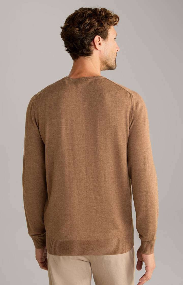 Joop Merinowoll-Pullover Denny in Dunkelbeige Verkauf