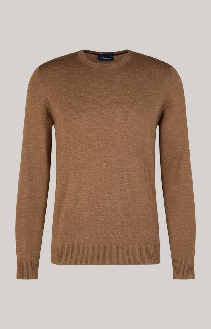 Joop Merinowoll-Pullover Denny in Dunkelbeige Verkauf