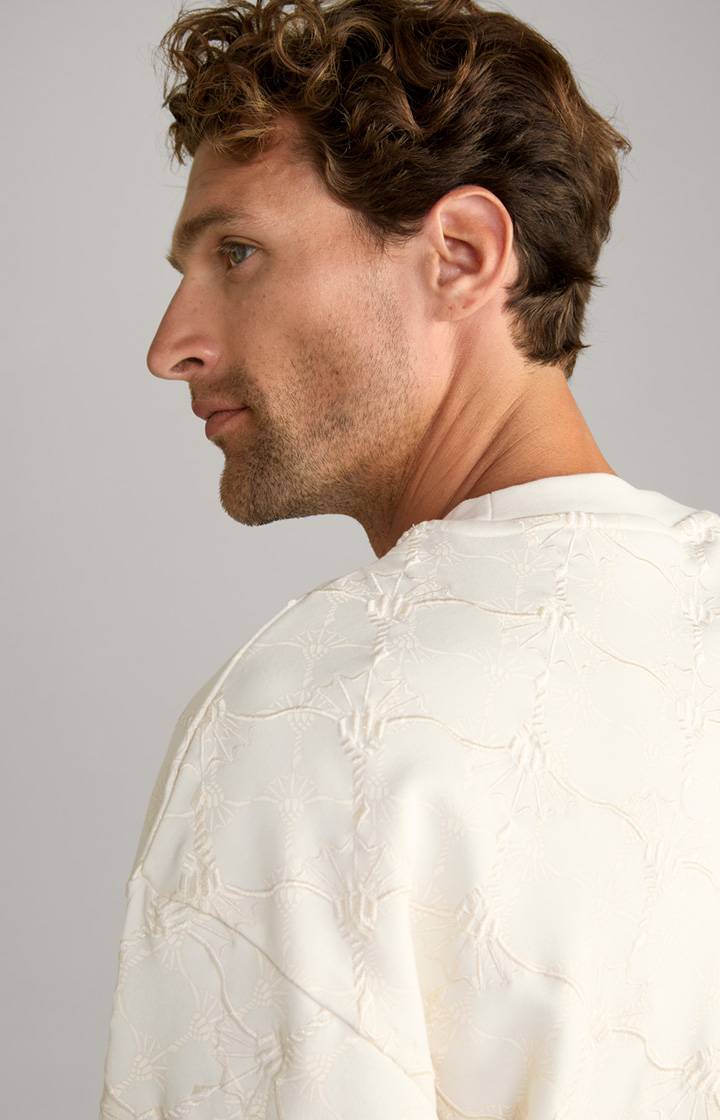 Joop Cornflower-Sweatshirt Cortez in Creme gemustert Verkauf