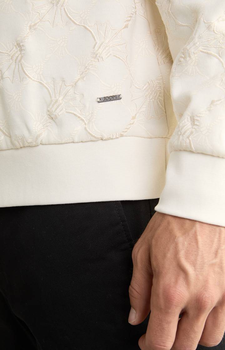 Joop Cornflower-Sweatshirt Cortez in Creme gemustert Verkauf