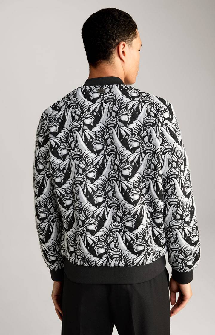 Joop Jacquard-Blouson Danger in Schwarz gemustert im Angebot