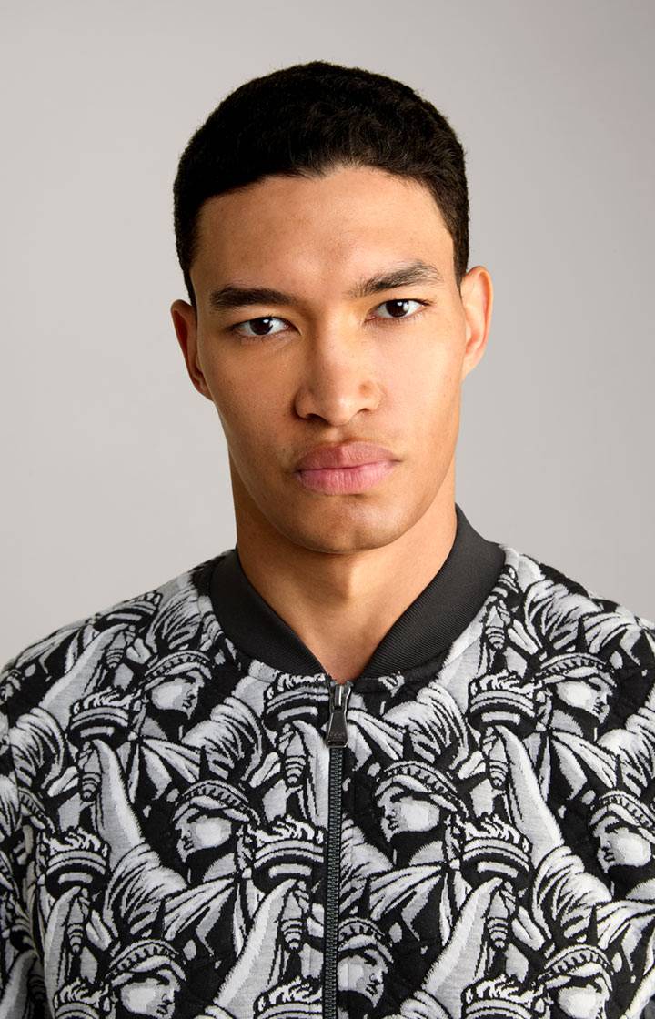 Joop Jacquard-Blouson Danger in Schwarz gemustert im Angebot