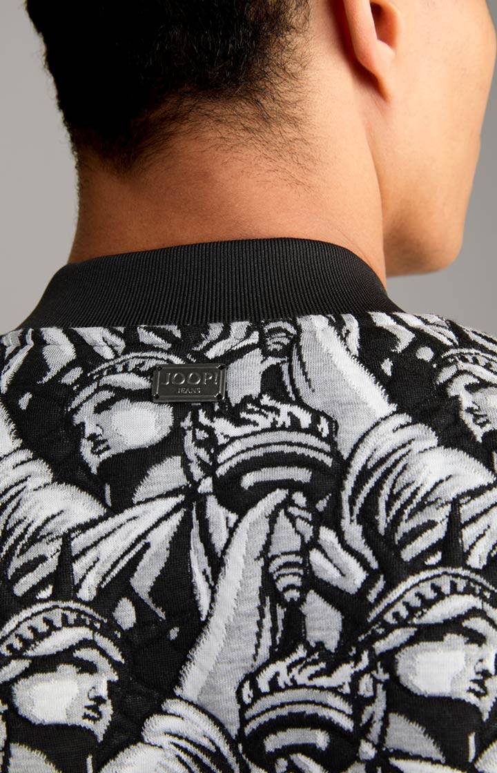 Joop Jacquard-Blouson Danger in Schwarz gemustert im Angebot