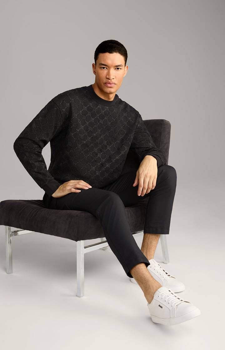 Joop Cornflower-Sweatshirt Cortez in Schwarz gemustert Verkauf