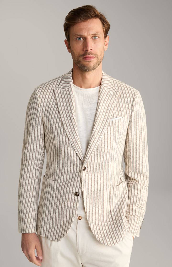 Joop Strick-Sakko Hedvin in Hellbeige gestreift