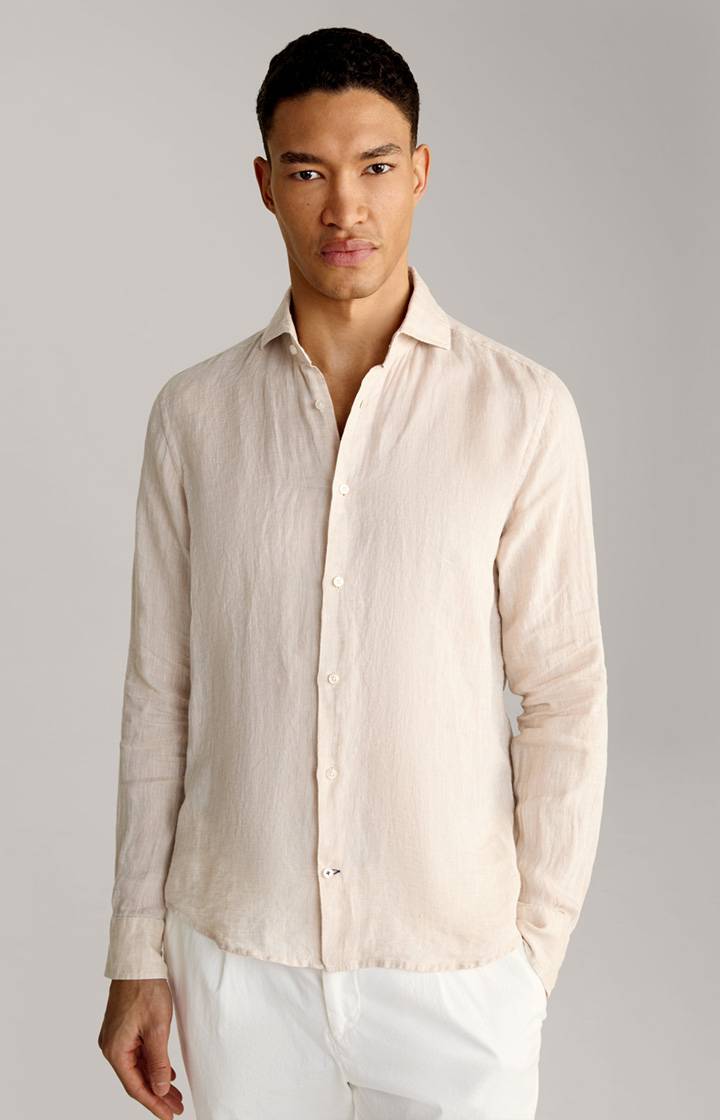Joop Leinen-Hemd Pai in Beige meliert