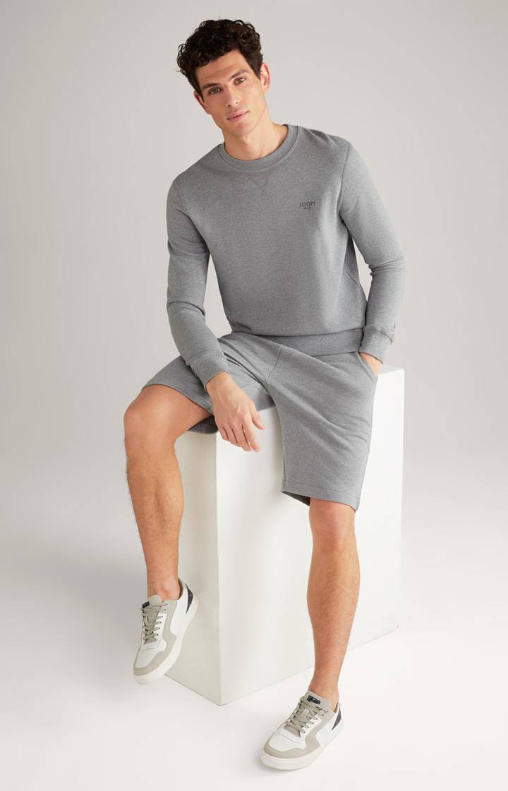 Joop Baumwoll-Sweat-Shorts Santo in Grau meliert Auslauf
