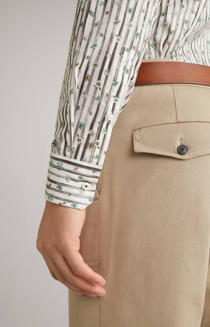 Joop Hemd Pai in Offwhite/Hellgrün/Braun gemustert Outlet