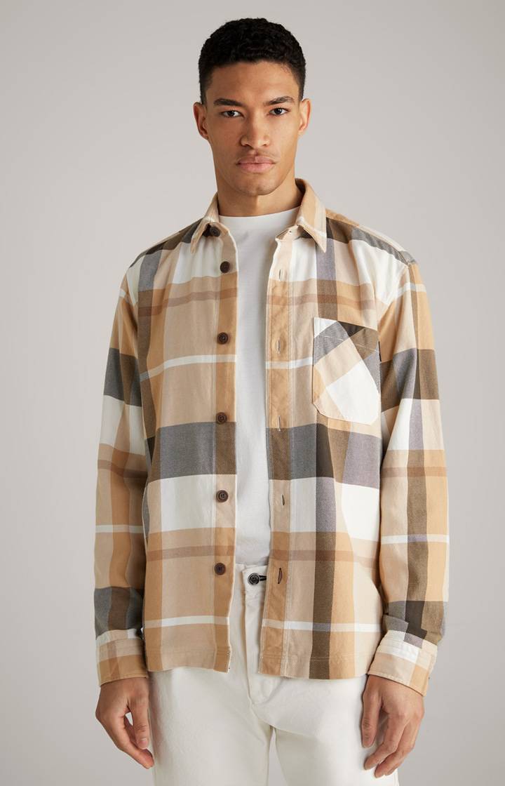 Joop Hemd Harvi in Beige kariert