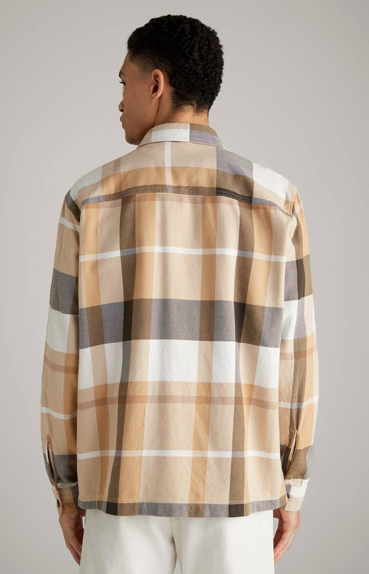 Joop Hemd Harvi in Beige kariert Verkauf