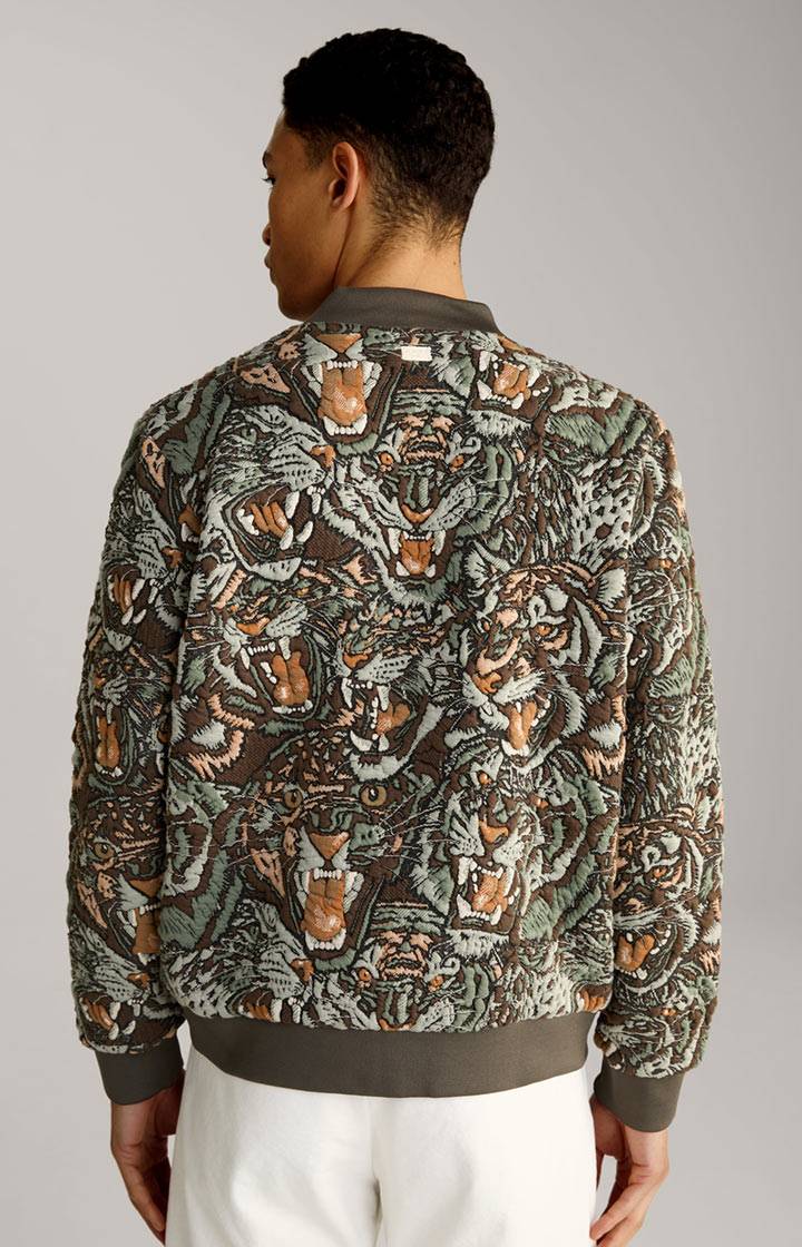 Joop Collegejacke Danger in Grün/Braun gemustert im Angebot