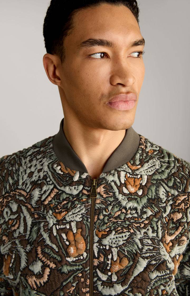 Joop Collegejacke Danger in Grün/Braun gemustert im Angebot