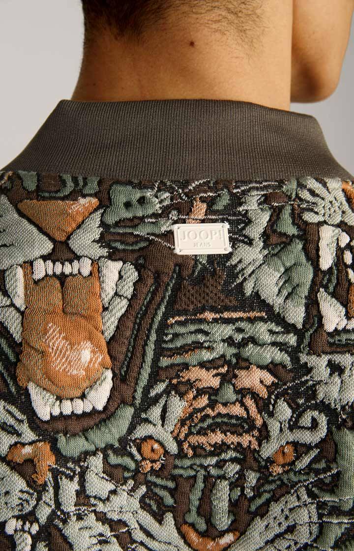 Joop Collegejacke Danger in Grün/Braun gemustert im Angebot