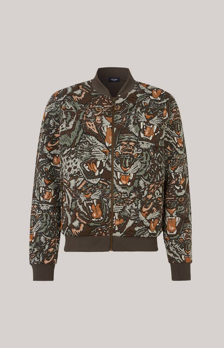 Joop Collegejacke Danger in Grün/Braun gemustert im Angebot