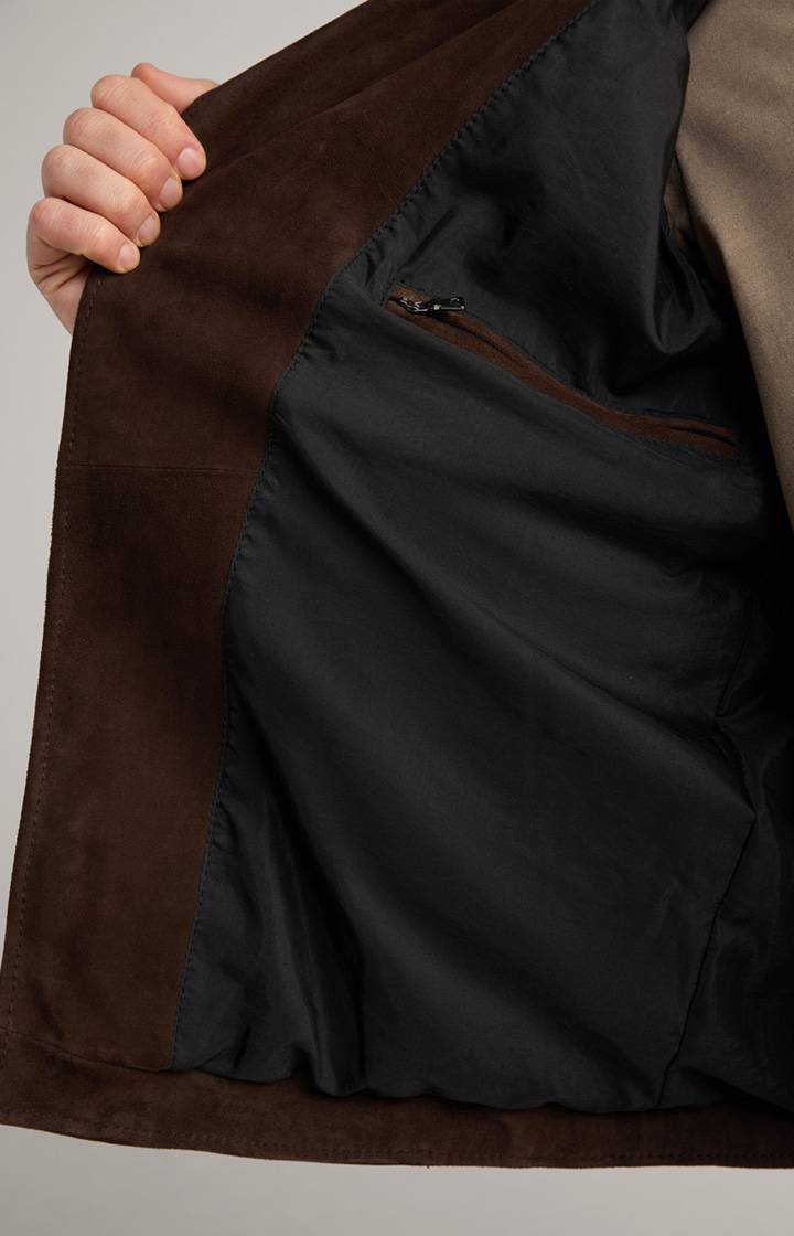 Joop Velours-Lederjacke Lezy in Dunkelbraun Fabrikverkauf