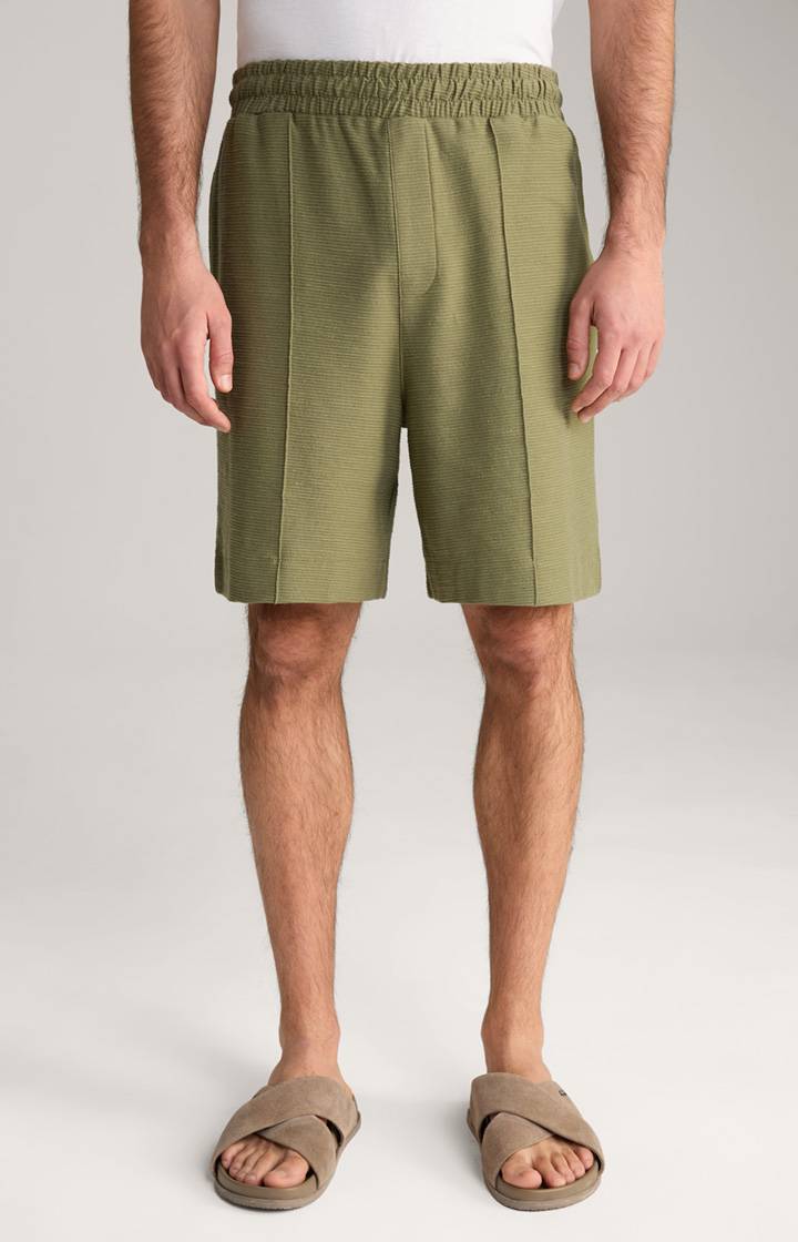 Joop Baumwoll-Shorts Damiano in Oliv strukturiert