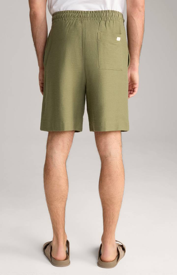 Joop Baumwoll-Shorts Damiano in Oliv strukturiert Blitzverkäufe