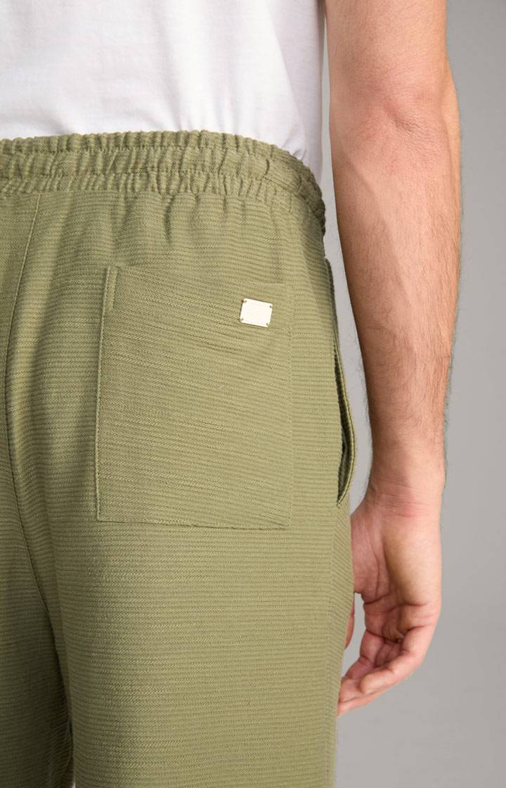 Joop Baumwoll-Shorts Damiano in Oliv strukturiert Blitzverkäufe