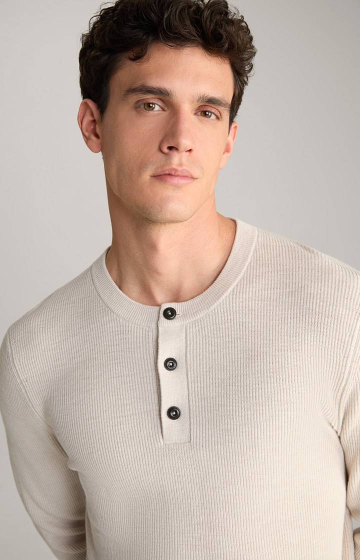 Joop Strickpullover Henley in Hellbeige Online
