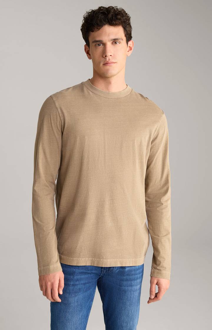 Joop Baumwoll-Langarmshirt Carlito in Hellbraun