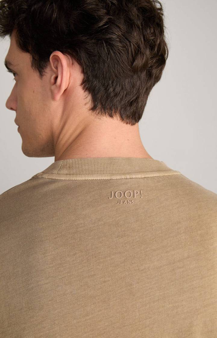 Joop Baumwoll-Langarmshirt Carlito in Hellbraun Auslauf