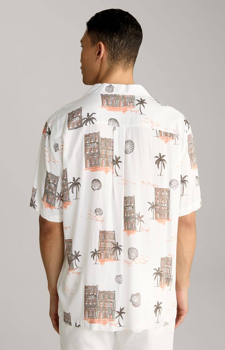 Joop Viskose-Hemd Kawai in Offwhite/Braun/Rot gemustert Outlet