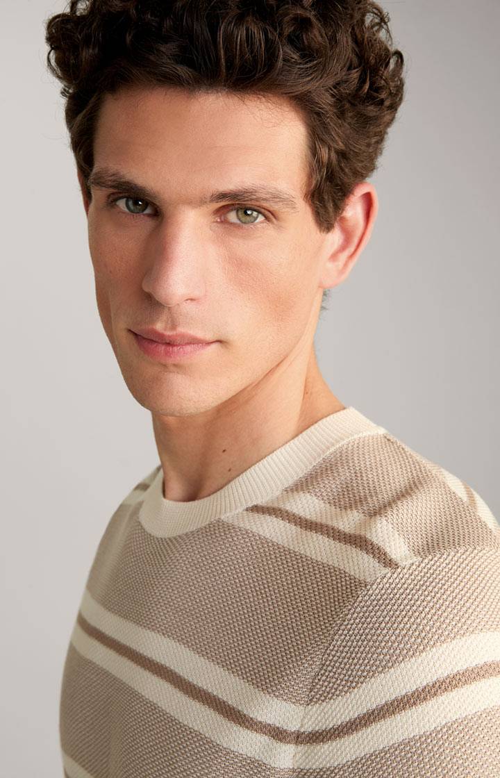 Joop Strick-Shirt Vico in Beige/Offwhite gestreift Verkauf
