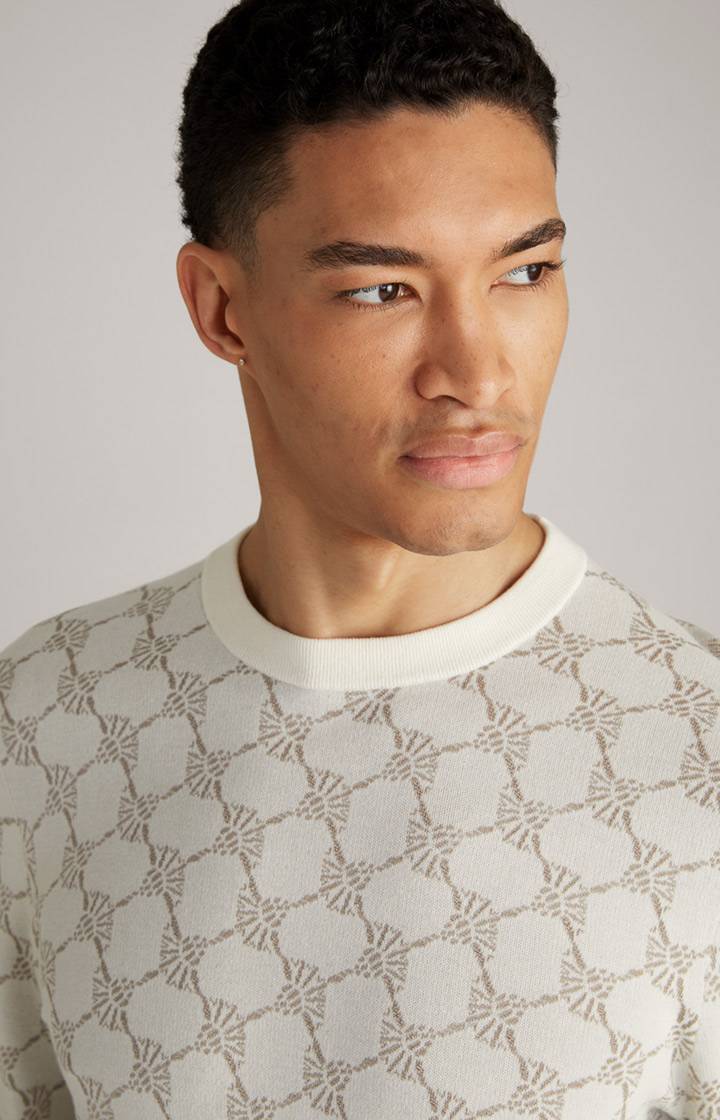 Joop Cornflower-Pullover Ravon in Weiß gemustert Hotsell