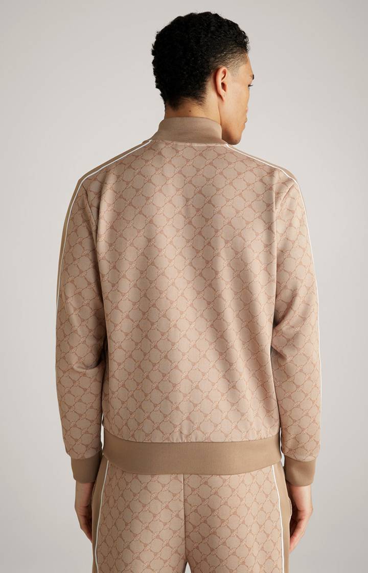 Joop Cornflower-Sweatjacke Tayfun in Beige gemustert im Angebot