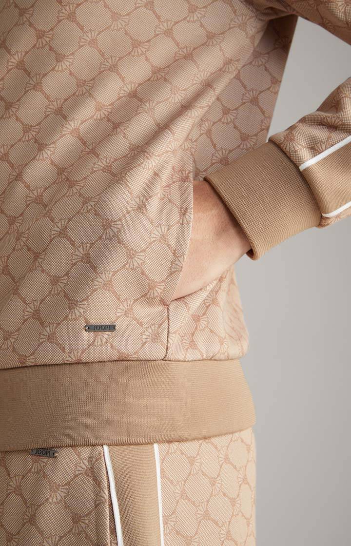 Joop Cornflower-Sweatjacke Tayfun in Beige gemustert im Angebot