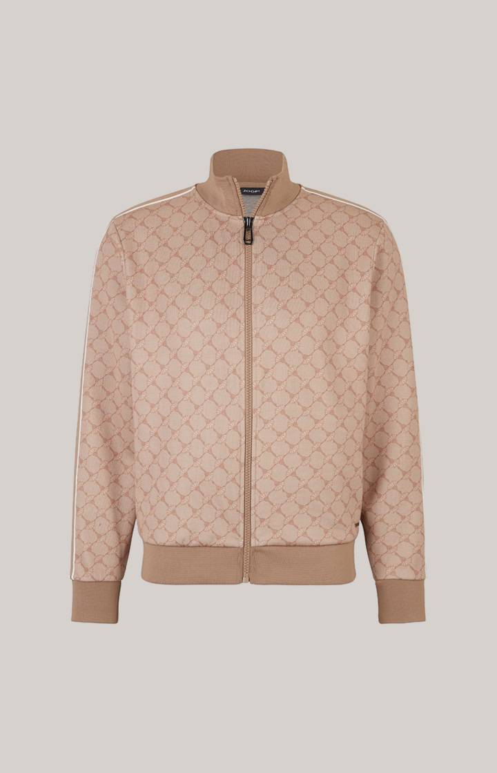 Joop Cornflower-Sweatjacke Tayfun in Beige gemustert im Angebot