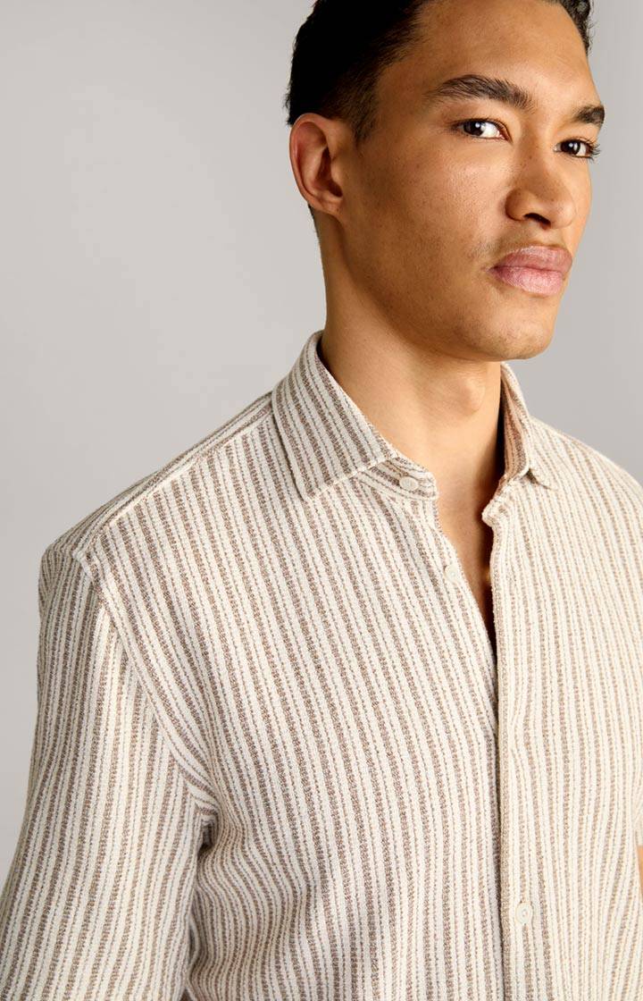 Joop Strick-Hemd Kawi in Beige gestreift Angebote