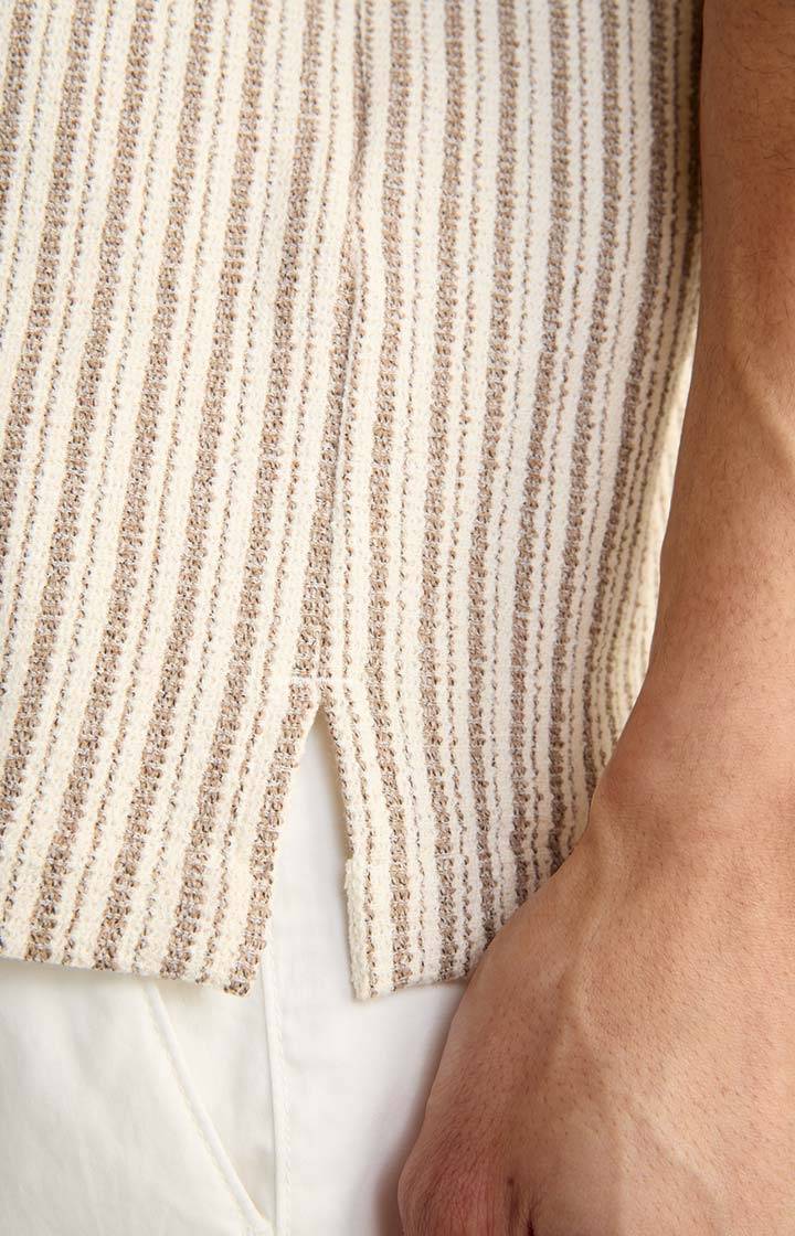 Joop Strick-Hemd Kawi in Beige gestreift Angebote
