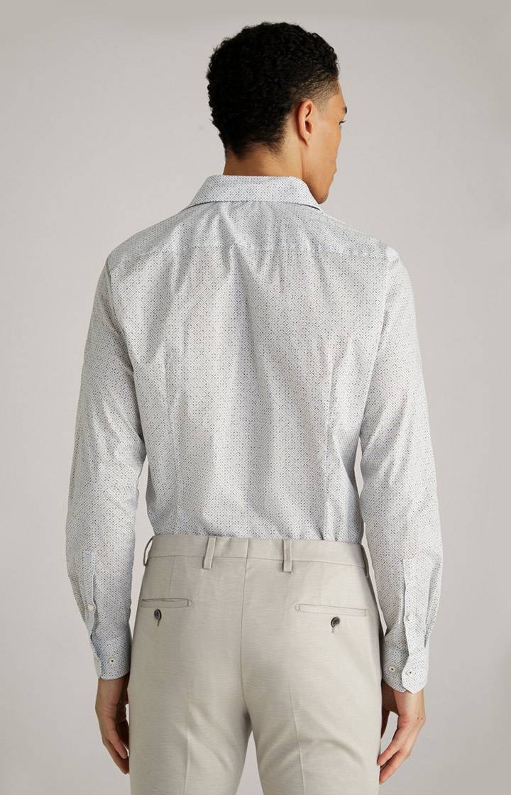 Joop Hemd Pai in Offwhite/Hellblau gemustert Schlussverkauf