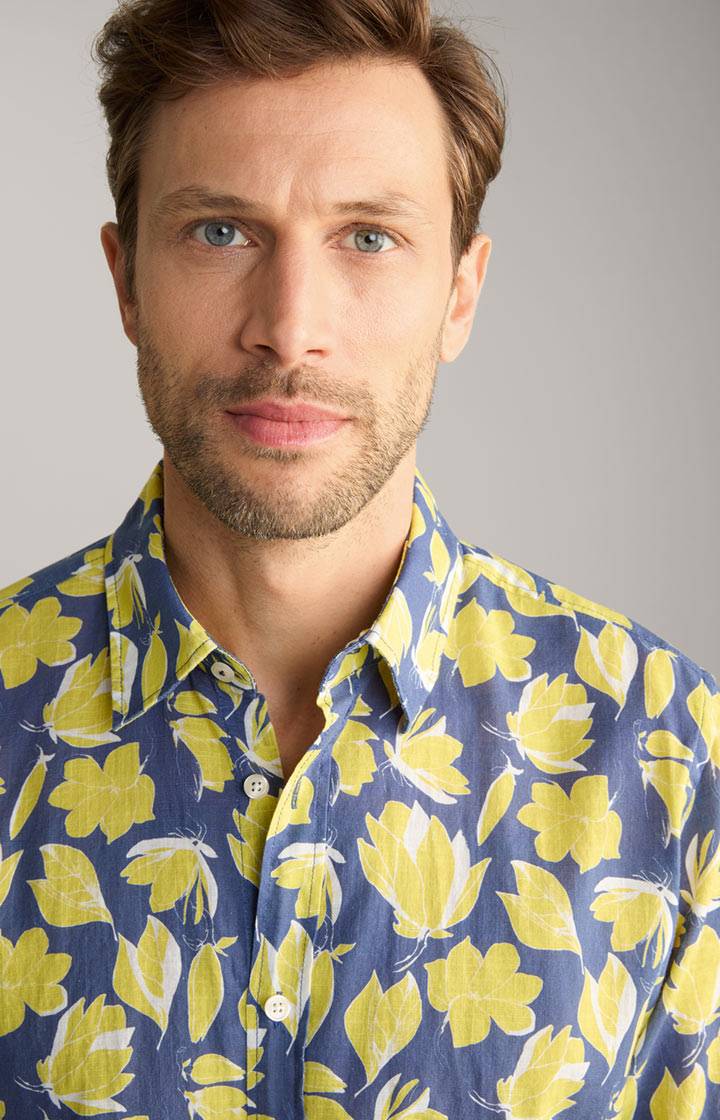Joop Hemd Hanson in Dunkelblau/Gelb gemustert im Angebot