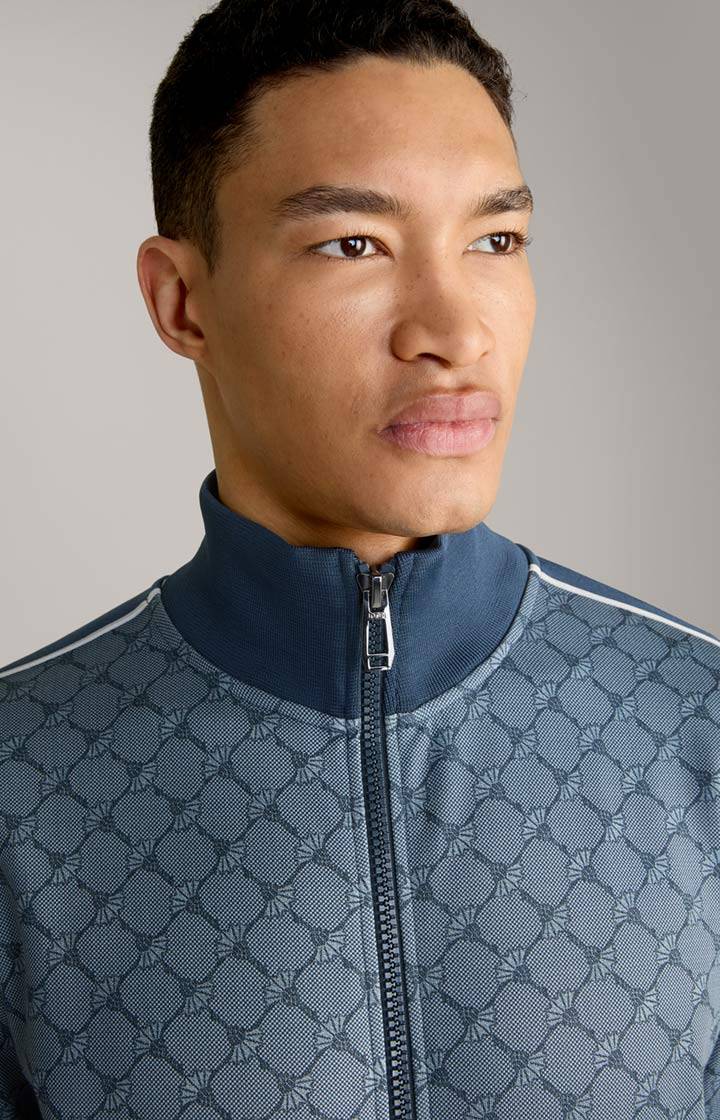 Joop Cornflower-Sweatjacke Tayfun in Blau gemustert Schlussverkauf