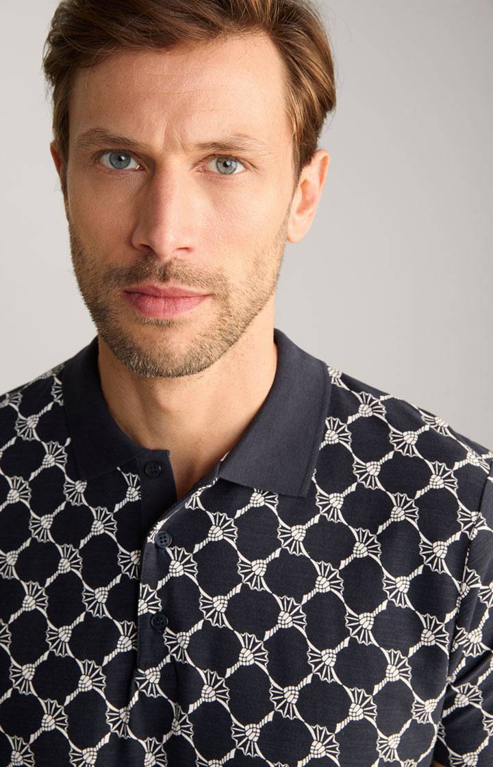 Joop Cornflower-Poloshirt Thilo in Navy gemustert Auslauf