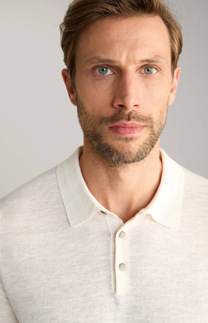 Joop Leinenmix-Poloshirt Malioso in Offwhite Online
