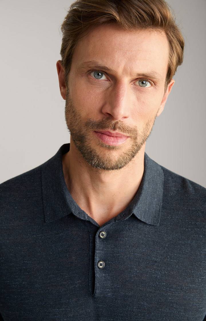 Joop Leinenmix-Poloshirt Malioso in Navy Fabrikverkauf
