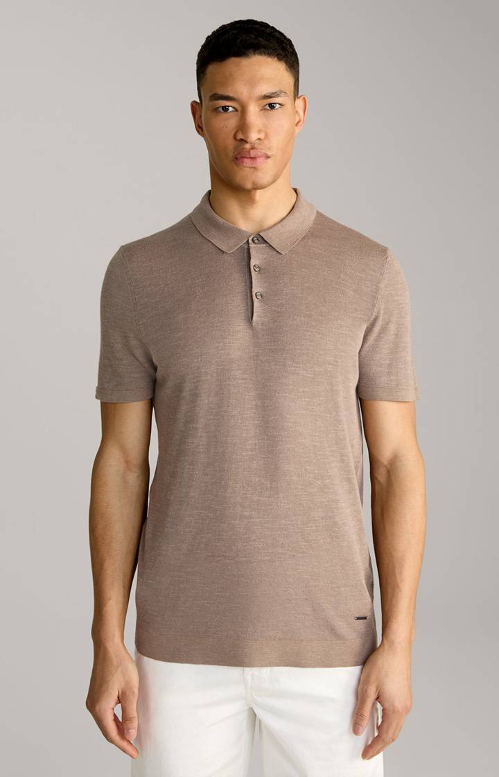 Joop Leinenmix-Poloshirt Malioso in Braun