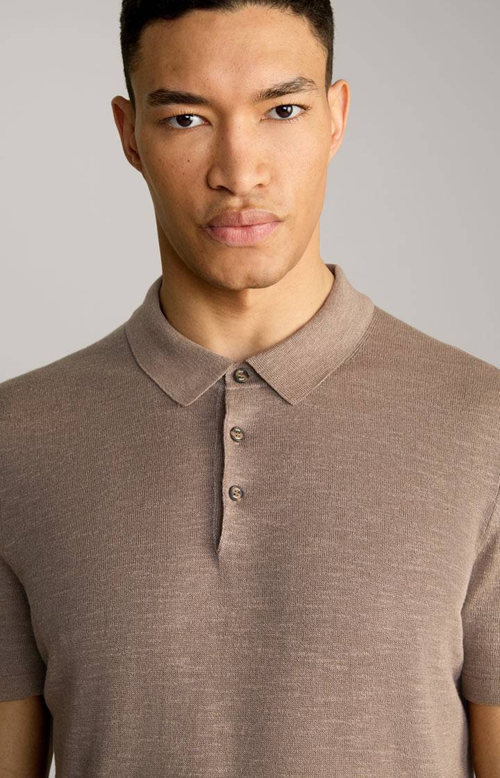 Joop Leinenmix-Poloshirt Malioso in Braun Angebote