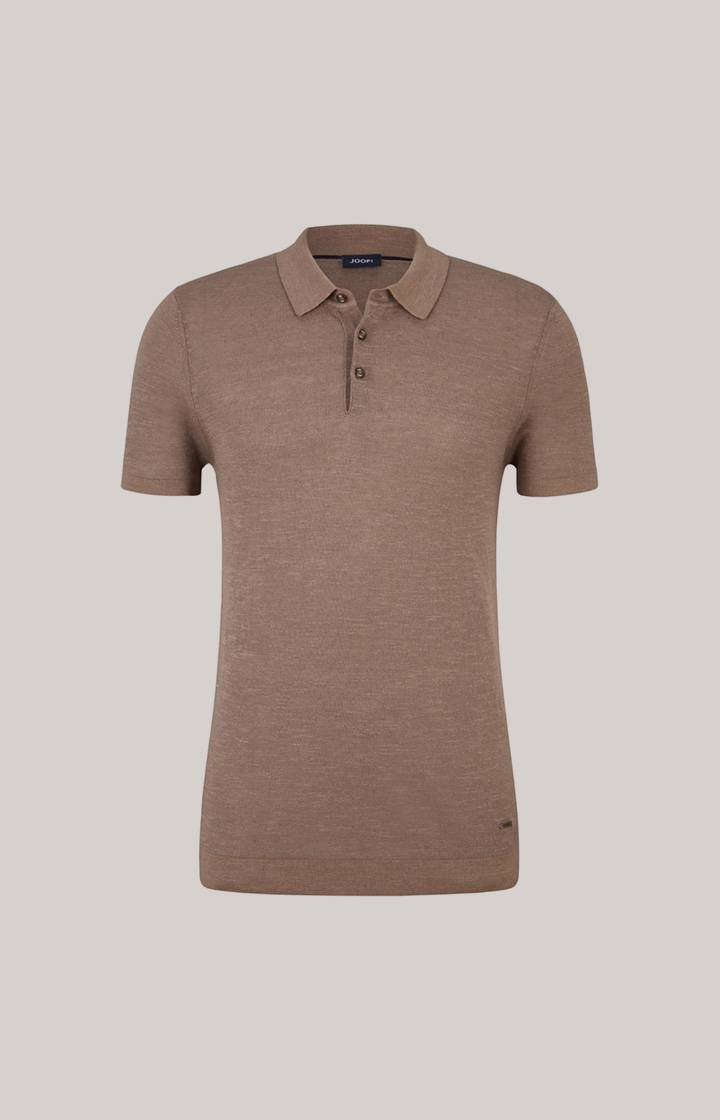 Joop Leinenmix-Poloshirt Malioso in Braun Angebote