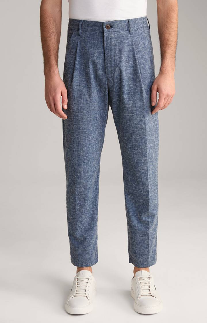 Joop Leinenmix-Chino Lead in Blau meliert