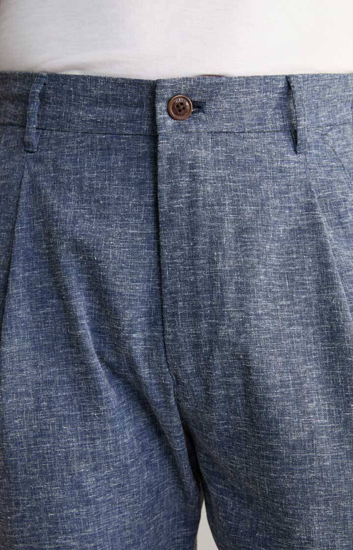 Joop Leinenmix-Chino Lead in Blau meliert im Angebot