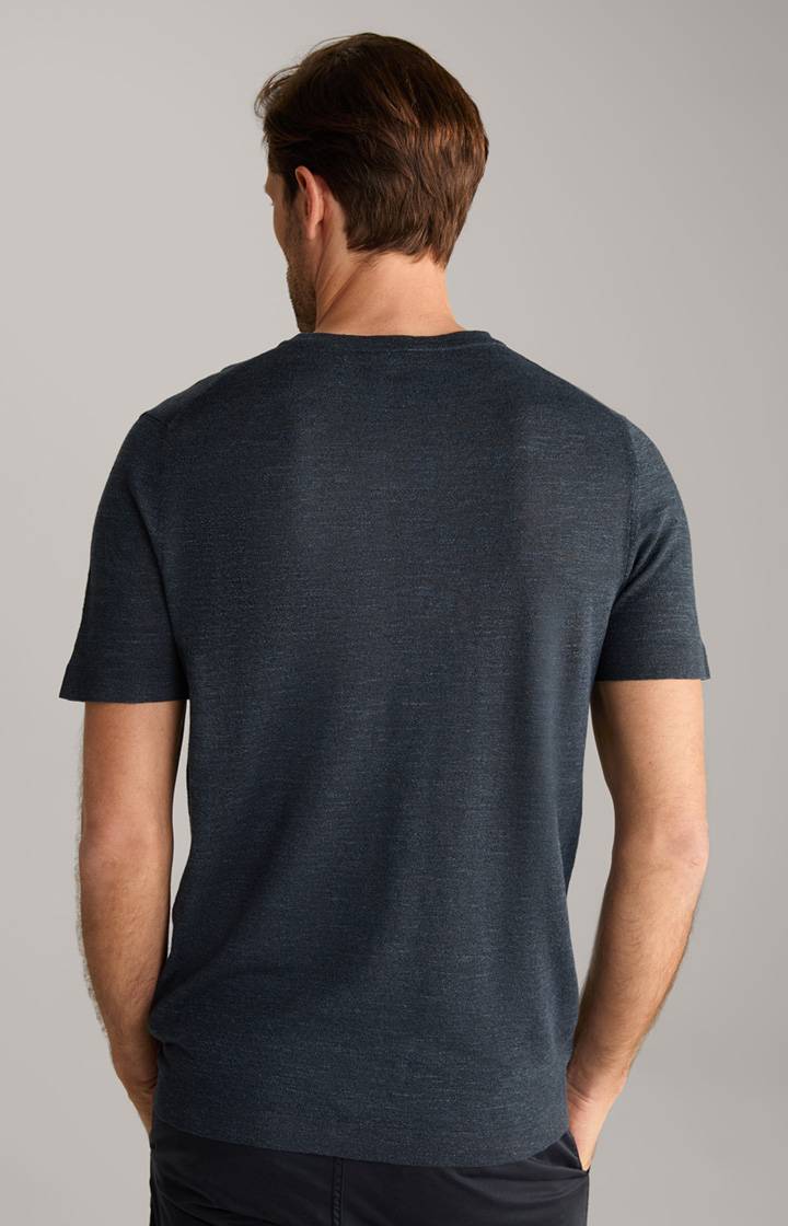 Joop Leinenmix-T-Shirt Maroso in Dunkelblau Schlussverkauf