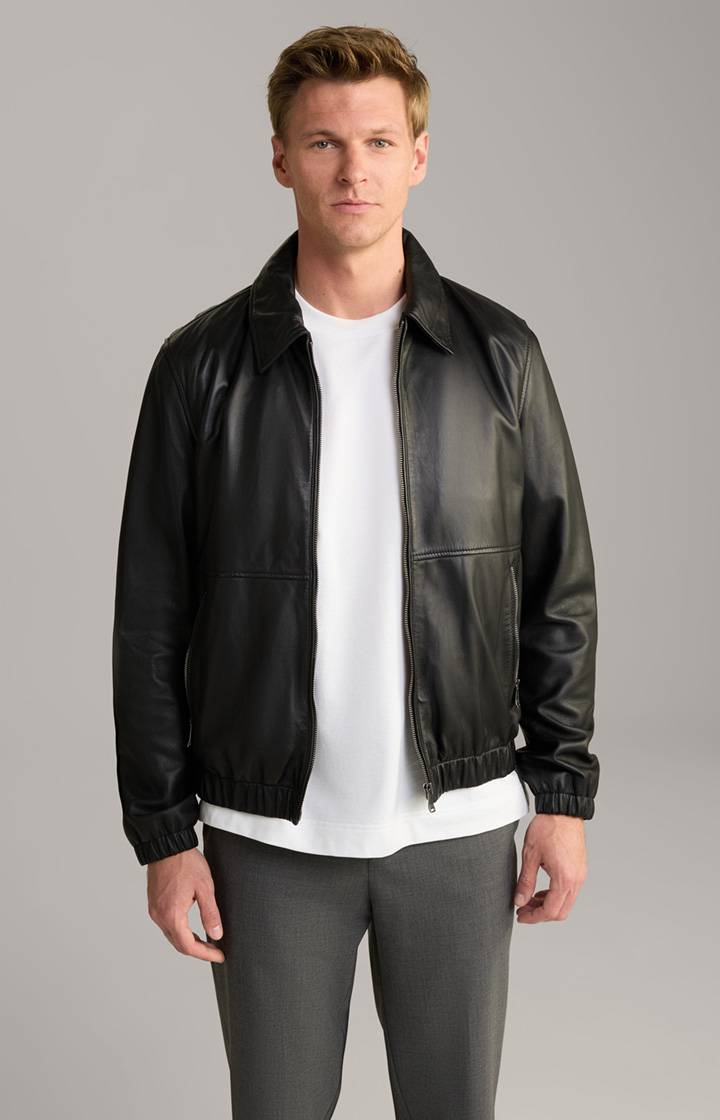 Joop Lederjacke Rock in Schwarz