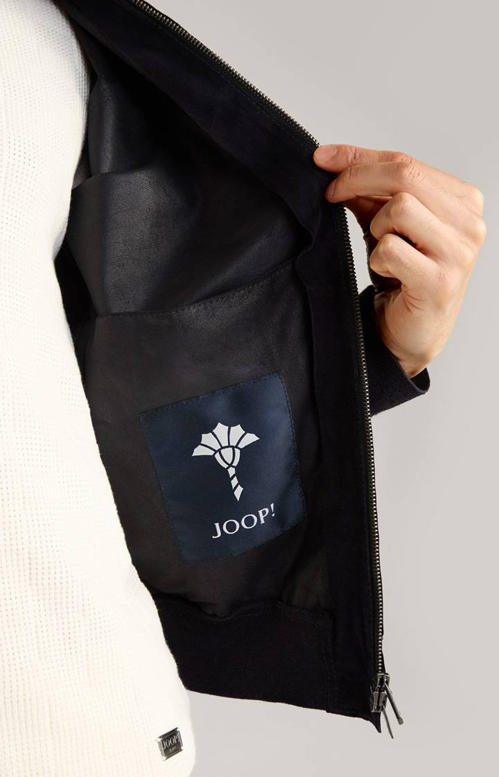 Joop Ziegenvelours-Lederjacke Pios in Navy Meist gekauft