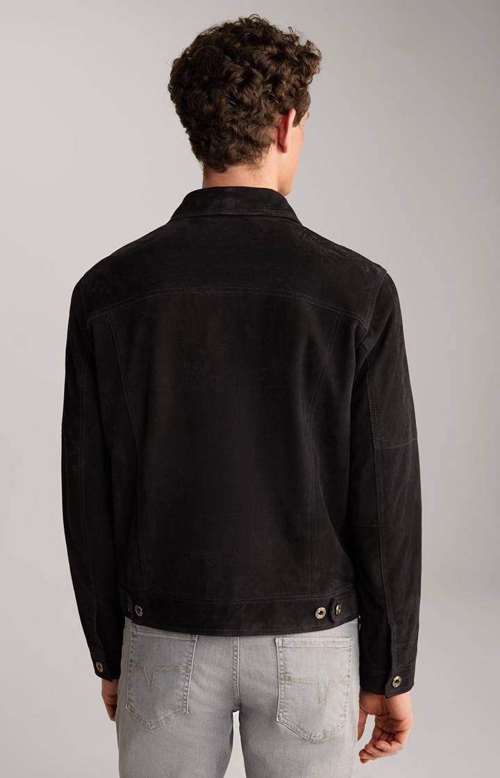 Joop Velours-Lederjacke Jean in Navy Auslauf